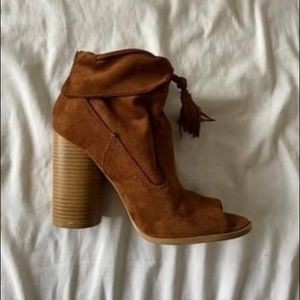 Beautiful Brown thick heeled booties.